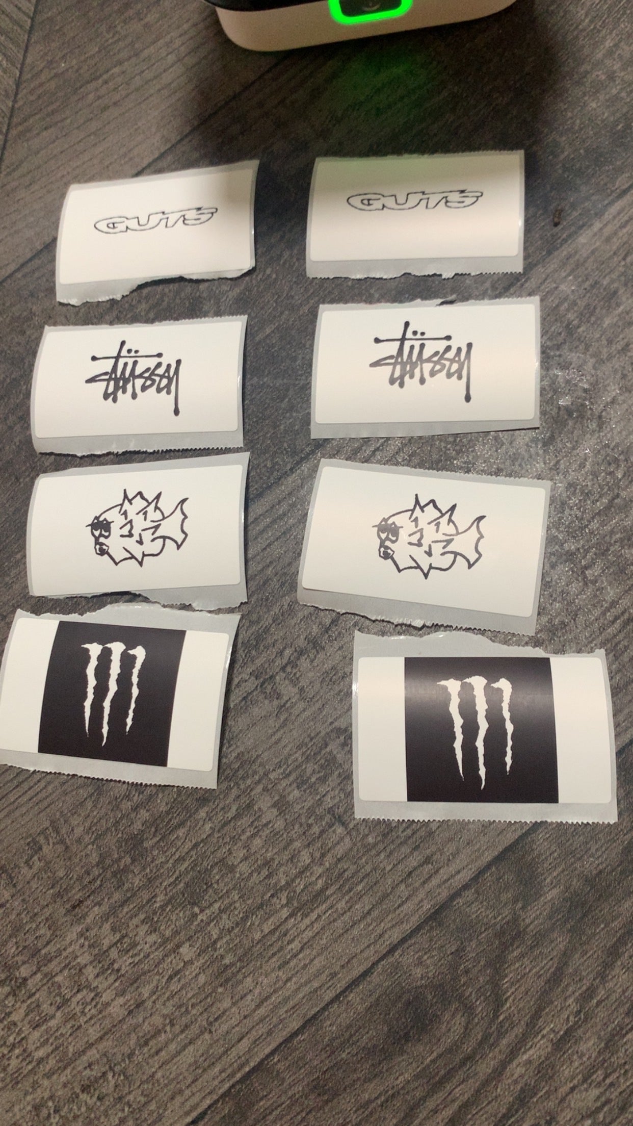 Any brand mini sticker 1$ each